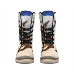 Halloween Flying Witch Cat Print Winter Boots