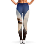 Halloween Flying Witch Cat Print Women's Leggings