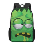 Halloween Frankenstein Face Print 17 Inch Backpack