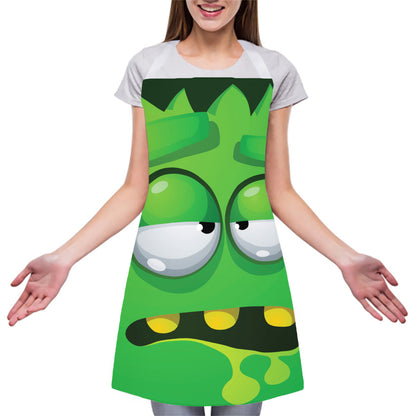 Halloween Frankenstein Face Print Adjustable Apron