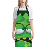 Halloween Frankenstein Face Print Bib Apron With Pocket