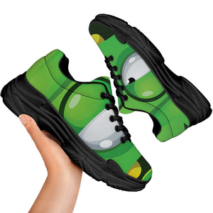 Halloween Frankenstein Face Print Black Chunky Shoes