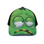 Halloween Frankenstein Face Print Black Mesh Trucker Cap