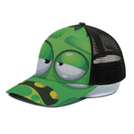 Halloween Frankenstein Face Print Black Mesh Trucker Cap