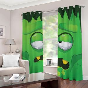 Halloween Frankenstein Face Print Blackout Grommet Curtains