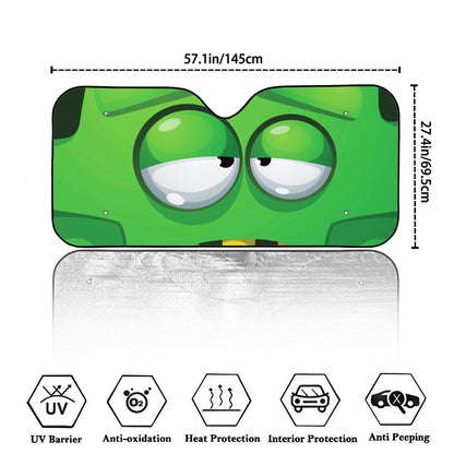 Halloween Frankenstein Face Print Car Windshield Sun Shade