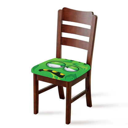 Halloween Frankenstein Face Print Chair Cushion Cover
