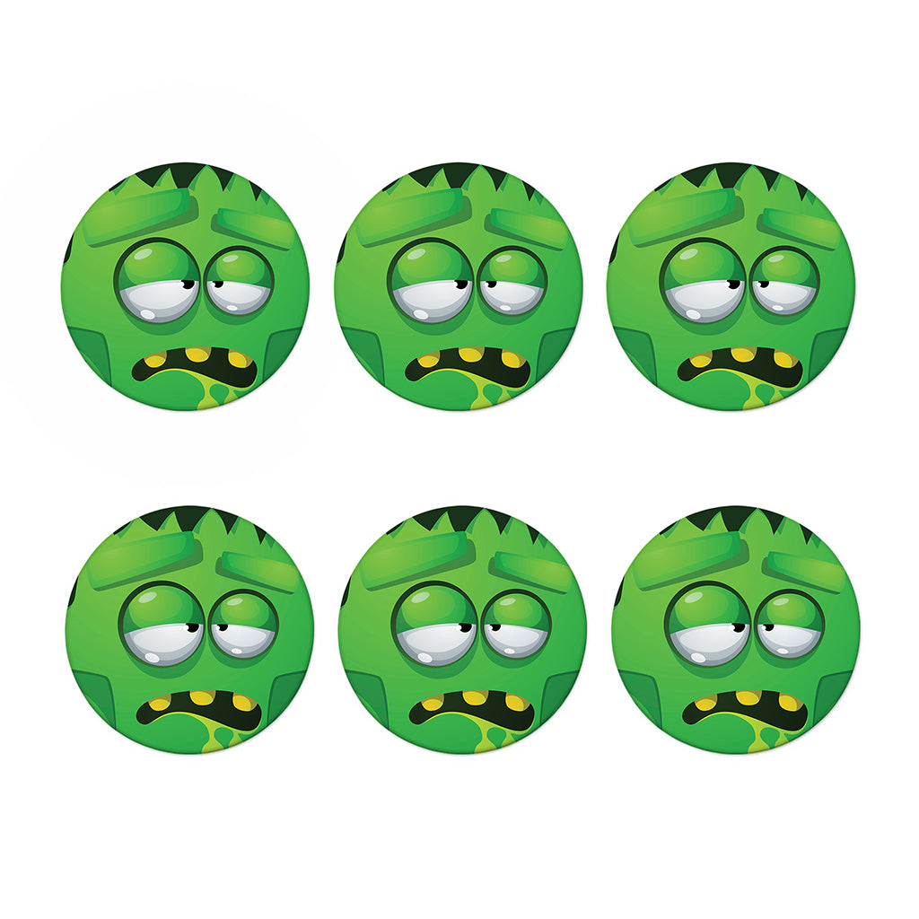 Halloween Frankenstein Face Print Coaster Set