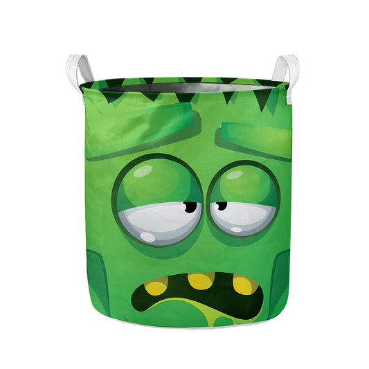 Halloween Frankenstein Face Print Collapsible Laundry Basket