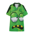 Halloween Frankenstein Face Print Cotton Hawaiian Shirt