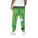 Halloween Frankenstein Face Print Cotton Pants