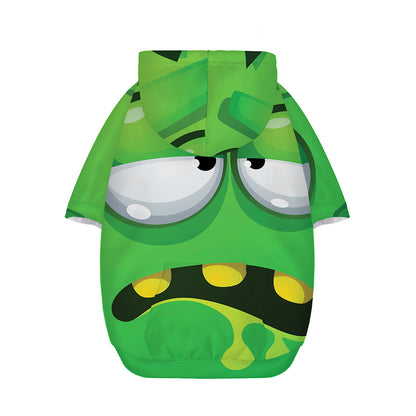 Halloween Frankenstein Face Print Dog Zip Up Hoodie