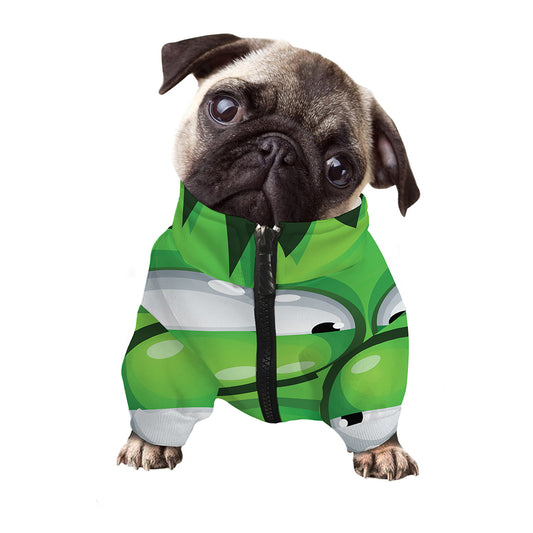 Halloween Frankenstein Face Print Dog Zip Up Jacket