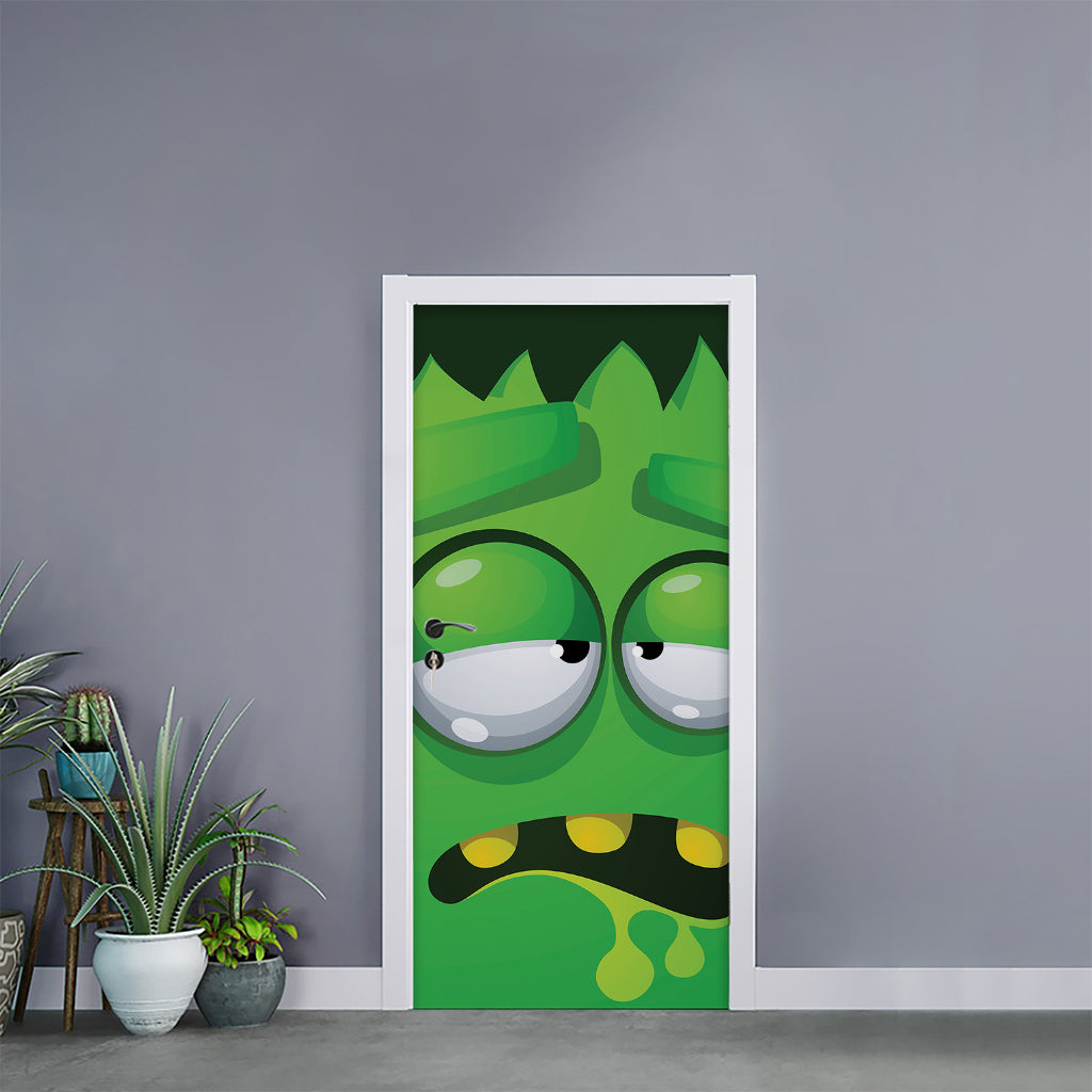 Halloween Frankenstein Face Print Door Sticker