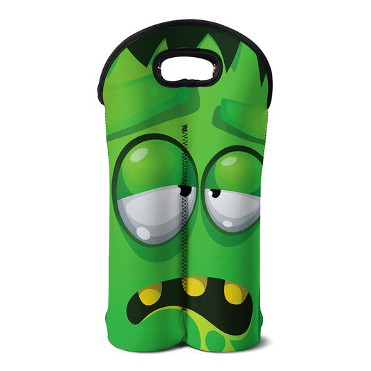 Halloween Frankenstein Face Print Double Neoprene Wine Tote