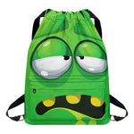 Halloween Frankenstein Face Print Drawstring Backpack