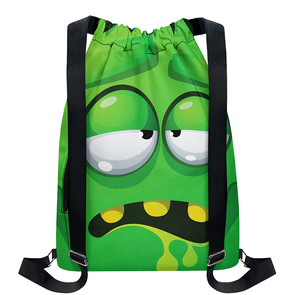 Halloween Frankenstein Face Print Drawstring Backpack