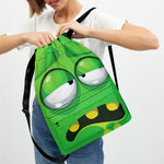 Halloween Frankenstein Face Print Drawstring Backpack