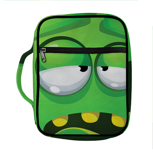 Halloween Frankenstein Face Print Front Pocket Bible Bag