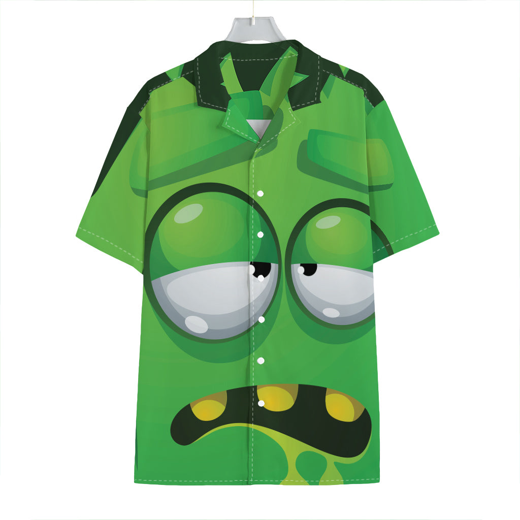 Halloween Frankenstein Face Print Hawaiian Shirt