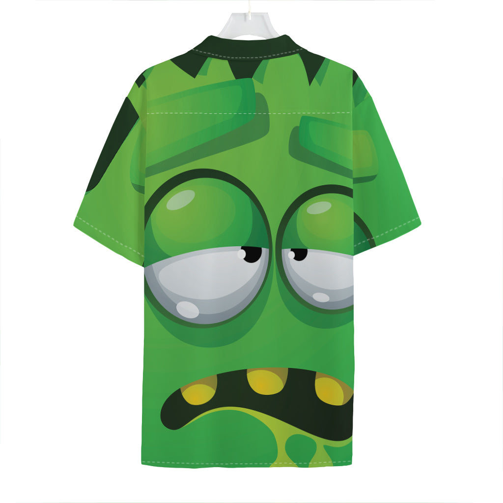 Halloween Frankenstein Face Print Hawaiian Shirt