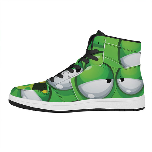 Halloween Frankenstein Face Print High Top Leather Sneakers
