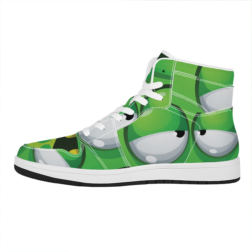 Halloween Frankenstein Face Print High Top Leather Sneakers