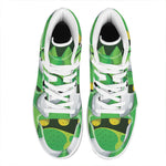 Halloween Frankenstein Face Print High Top Leather Sneakers