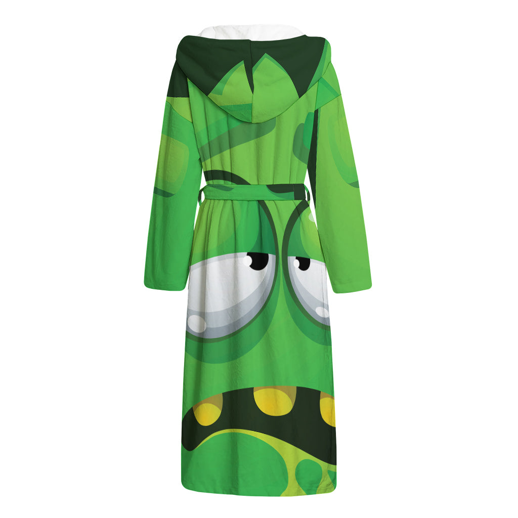 Halloween Frankenstein Face Print Hooded Bathrobe