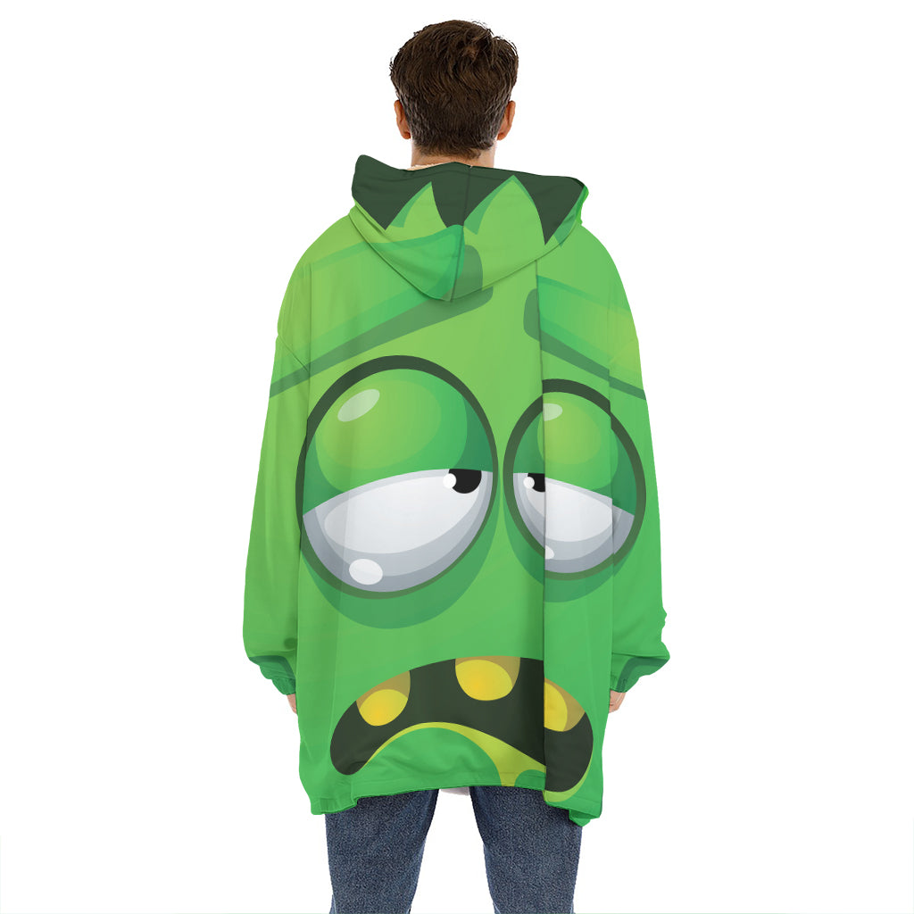 Halloween Frankenstein Face Print Hoodie Blanket