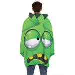Halloween Frankenstein Face Print Hoodie Blanket