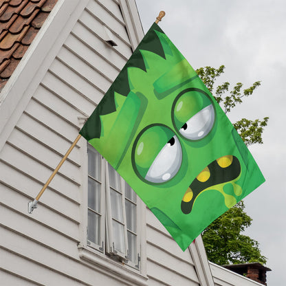 Halloween Frankenstein Face Print House Flag