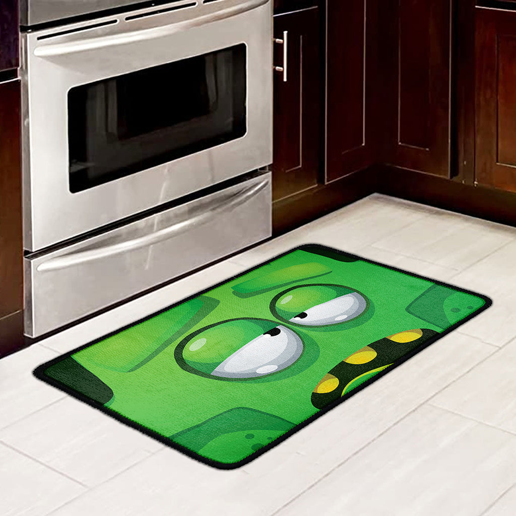 Halloween Frankenstein Face Print Kitchen Mat