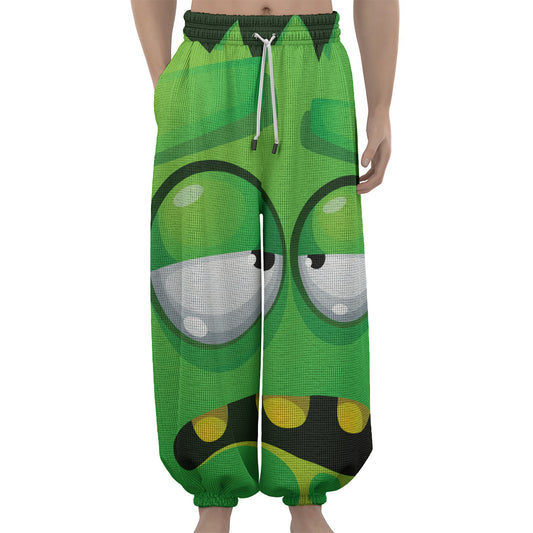Halloween Frankenstein Face Print Lantern Pants