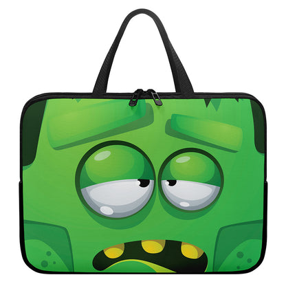 Halloween Frankenstein Face Print Laptop Sleeve With Handle