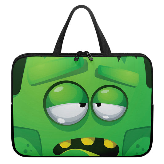 Halloween Frankenstein Face Print Laptop Sleeve With Handle
