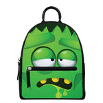 Halloween Frankenstein Face Print Leather Backpack
