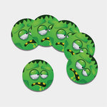 Halloween Frankenstein Face Print Leather Coaster Set