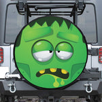 Halloween Frankenstein Face Print Leather Spare Tire Cover