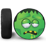 Halloween Frankenstein Face Print Leather Spare Tire Cover