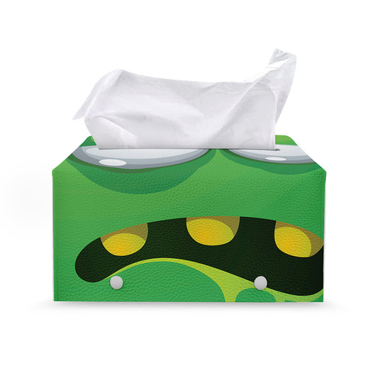 Halloween Frankenstein Face Print Leather Tissue Box Cover
