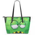 Halloween Frankenstein Face Print Leather Tote Bag With Zipper