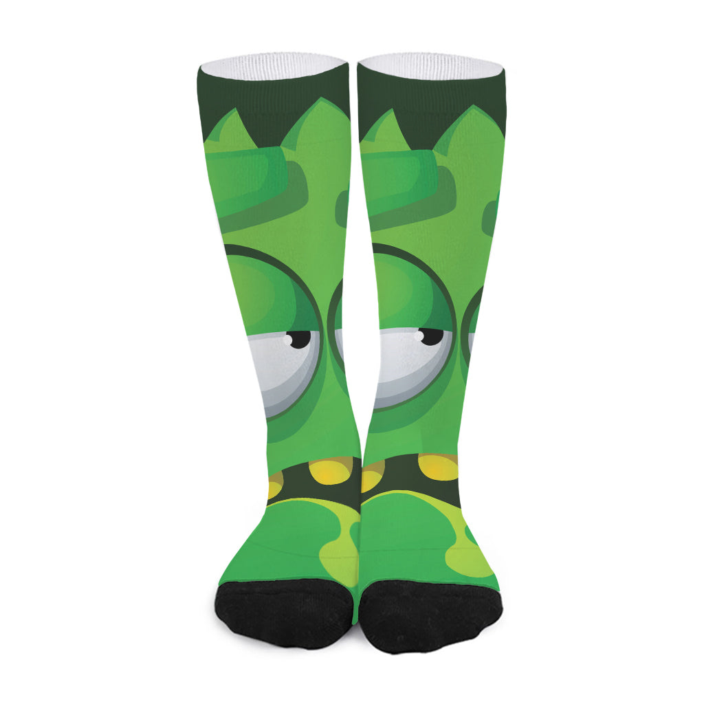 Halloween Frankenstein Face Print Long Socks