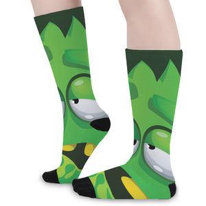 Halloween Frankenstein Face Print Long Socks