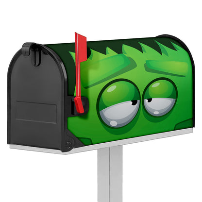 Halloween Frankenstein Face Print Mailbox Cover