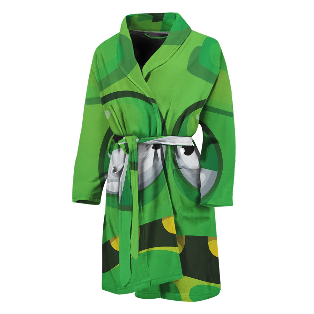 Halloween Frankenstein Face Print Men's Bathrobe