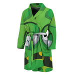 Halloween Frankenstein Face Print Men's Bathrobe