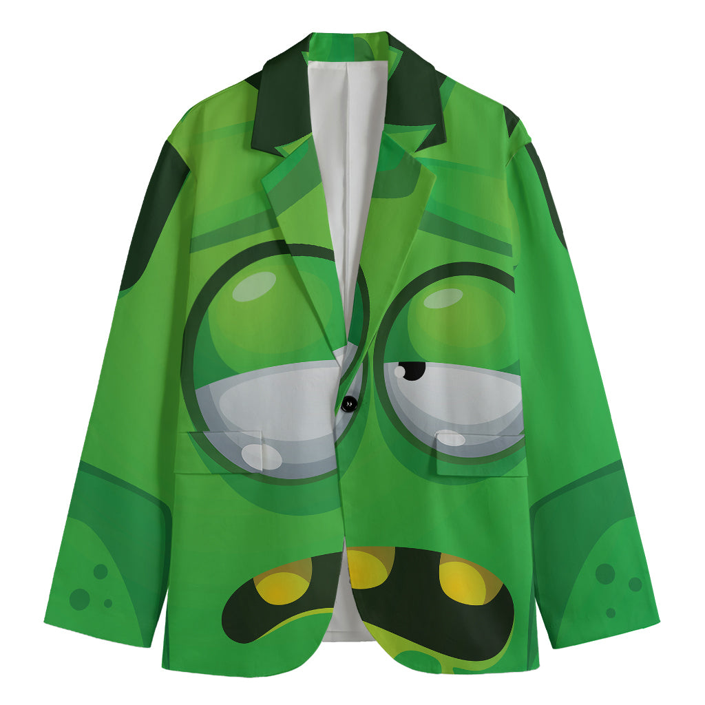 Halloween Frankenstein Face Print Men's Blazer