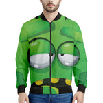 Halloween Frankenstein Face Print Men's Bomber Jacket