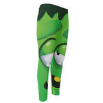 Halloween Frankenstein Face Print Men's Compression Pants